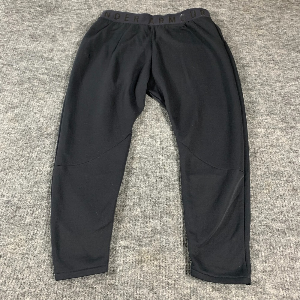 Under Armour Jogger Pants Mens Medium Black Loose Tapered Activewear Base Layer